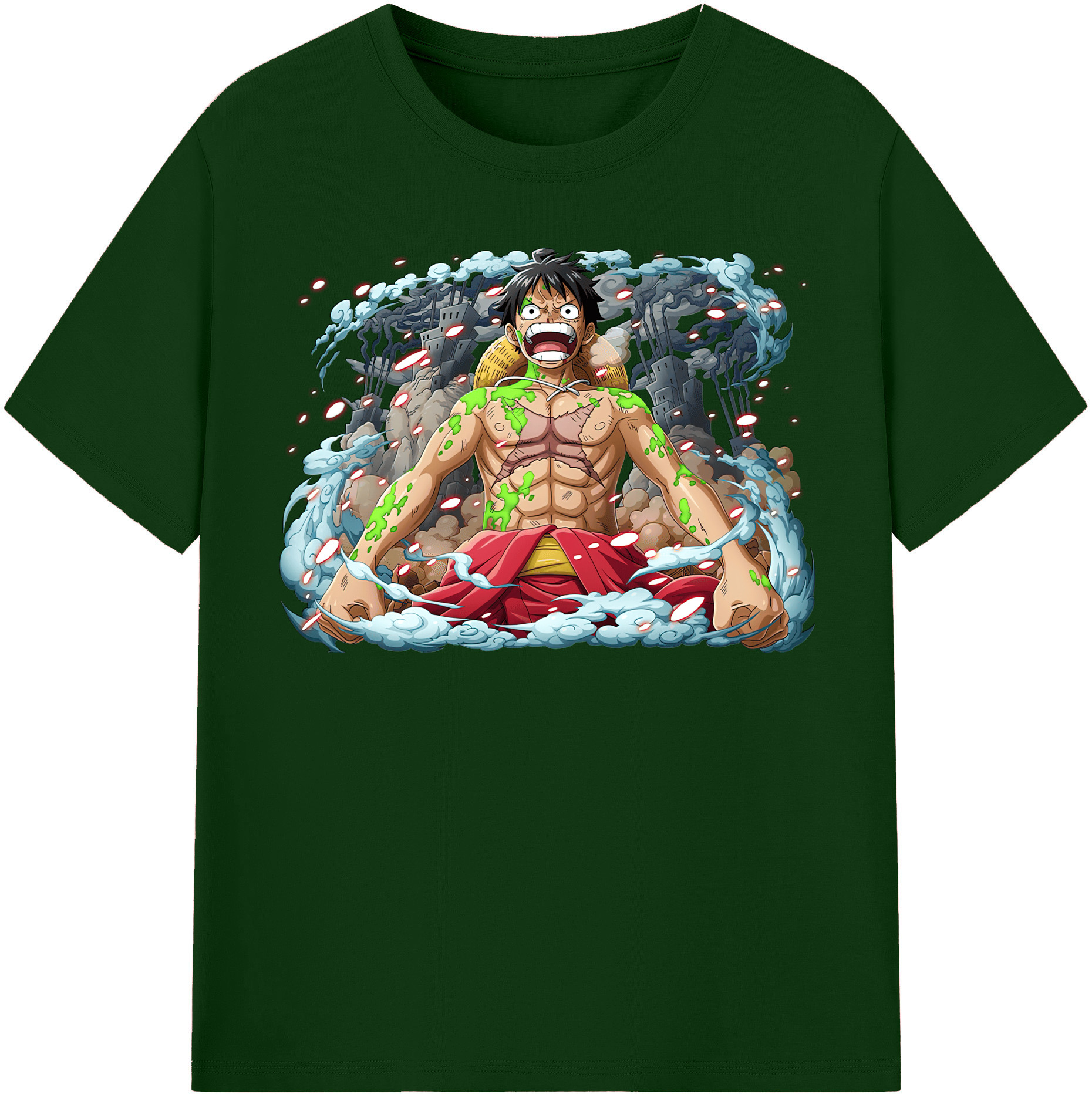ワンピース モンキー・D・ルフィ ONE PIECE Monkey D. Luffy 綿100％半袖Tシャツ（フロントプリント）